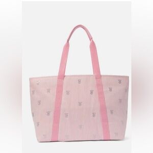 Victoria's Secret Pink Striped shoulder Bag with rhinestones.